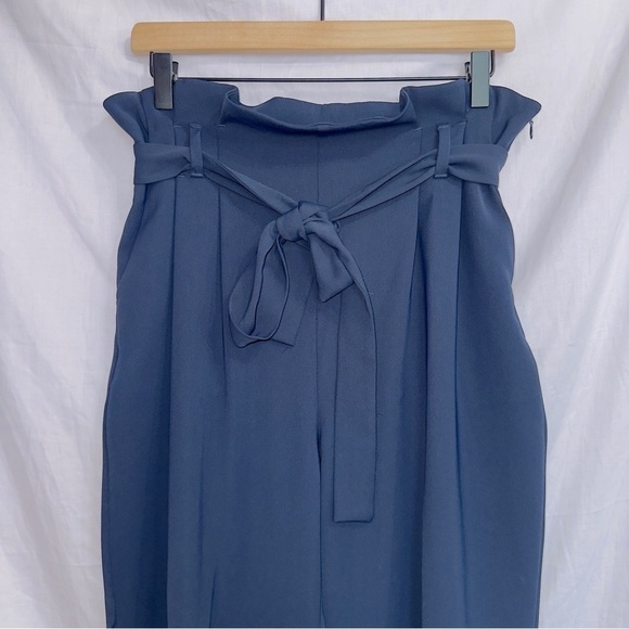 Rachel Roy Blue Pull On High Waisted Belted Paperbag Pants size 6 - Picture 2 of 5